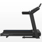 Black Horizon 5.0 AT treadmill with cushioned running belt, upright handrail, and digital display console on white background