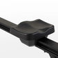 Black contoured seat with textured surface on Horizon Oxford 3 rowing machine frame, on white background