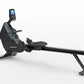 Horizon Oxford 6 black rowing machine with digital display console on white background