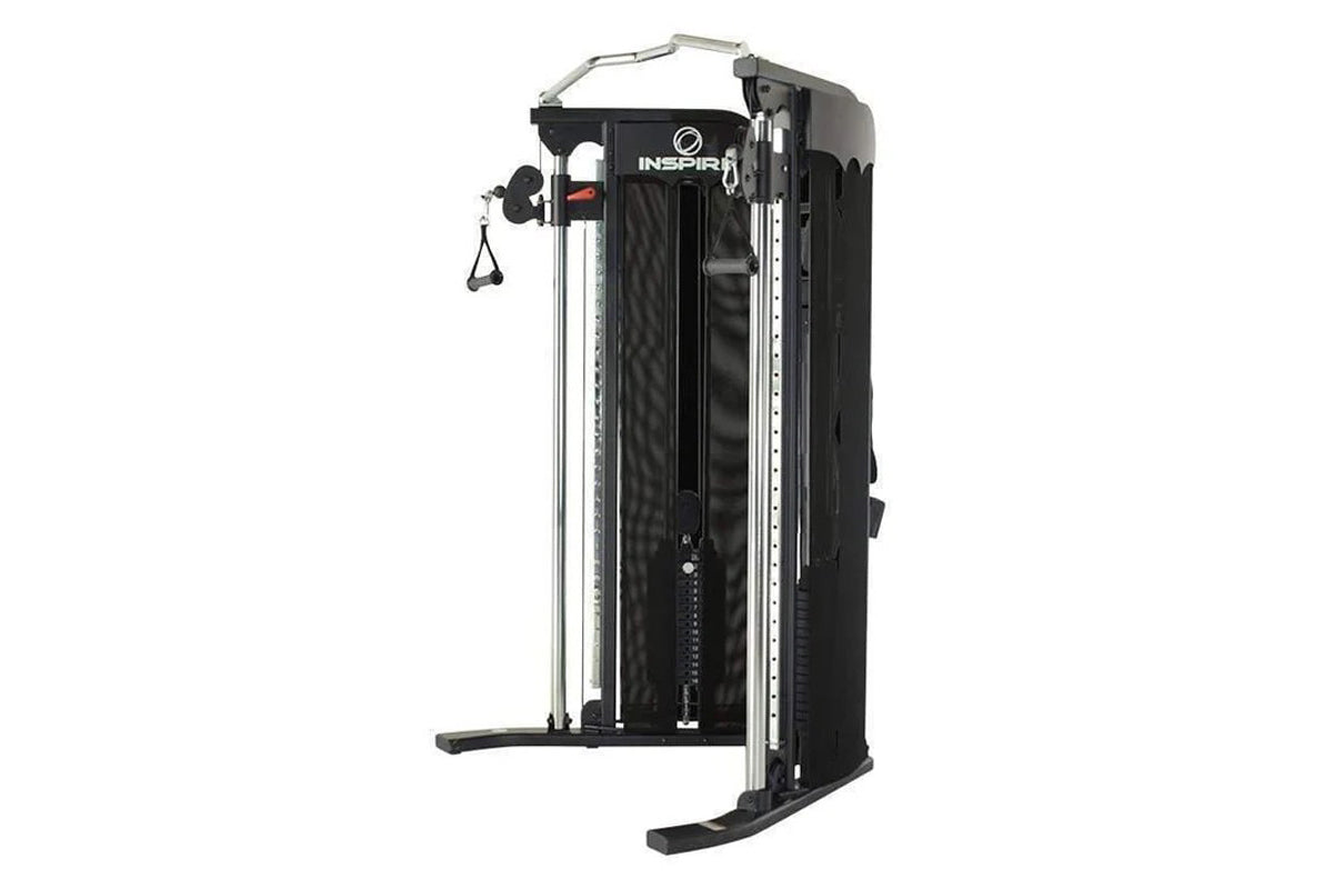 Inspire Fitness FT1 Functional Trainer with dual weight stacks, cable pulleys, and black frame on white background
