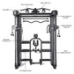 Inspire Fitness FT2 Pro Smith Functional Trainer with labeled components including pull up bar, rock climbing grips, pulleys,