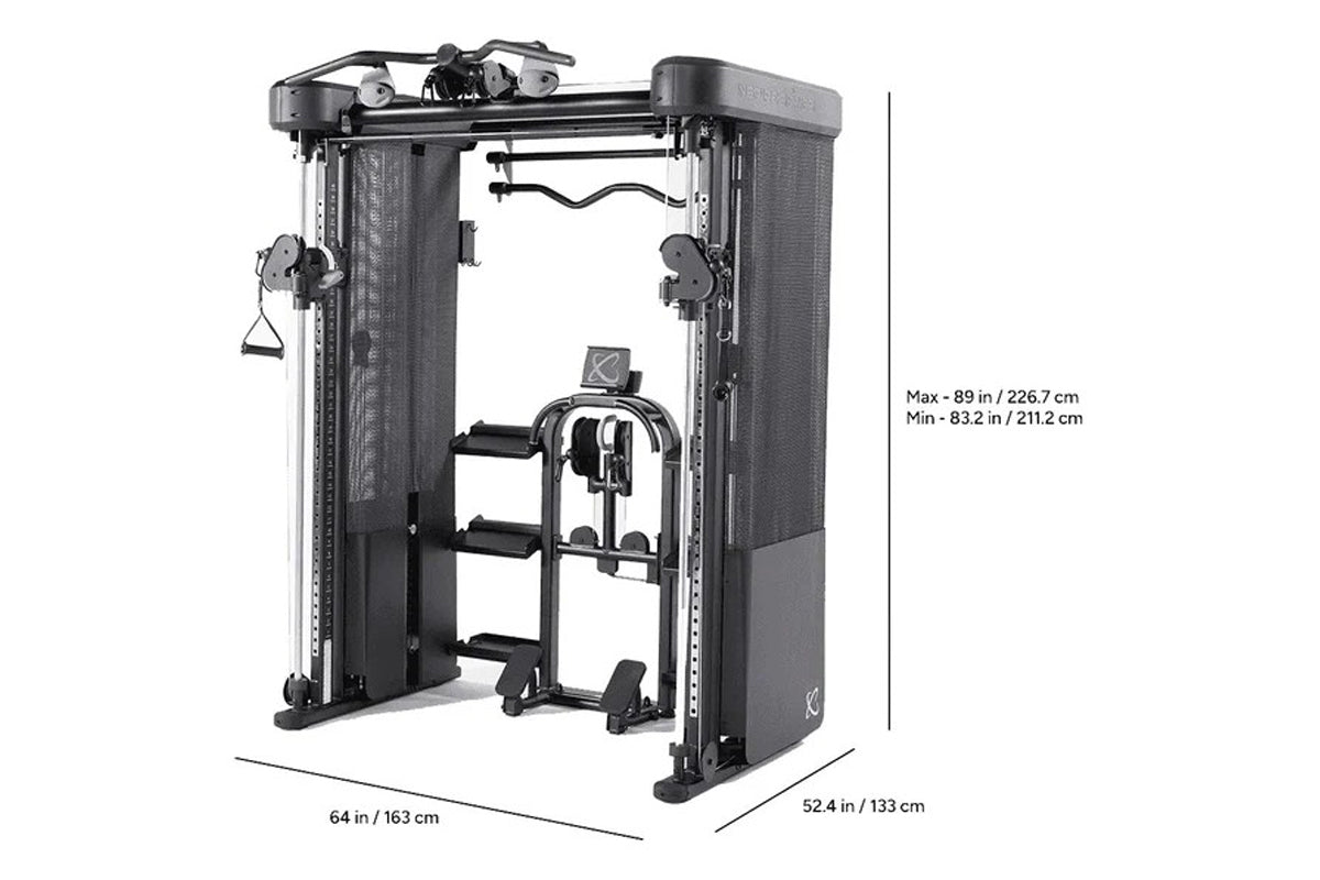 Black Inspire Fitness FT2 Pro functional trainer with dual weight stacks, cable systems, and adjustable safety bars, shown wi