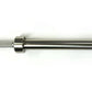 Ivanko stainless steel Olympic barbell with polished chrome sleeves and knurled grip on white background