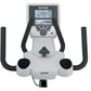 Kettler Ergo Race stationary exercise bike with white frame, black handlebars and foot pedals, digital display console showin