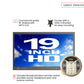 19-inch commercial grade HD widescreen LCD display with VESA-D mounting bracket and Broadcastvision remote control
