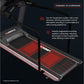 Black and red Landice L8 treadmill with Standard VFX Suspension system, featuring red mesh deck and cushioned running surface