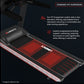 Black and red Landice L8 treadmill with Standard VFX Suspension system, featuring padded black seat and red mesh running surf