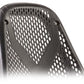 Black mesh backrest for recumbent exercise bike with ventilation holes and side handles