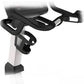 Landice U9 commercial upright exercise bike with black curved handlebars and white frame on white background