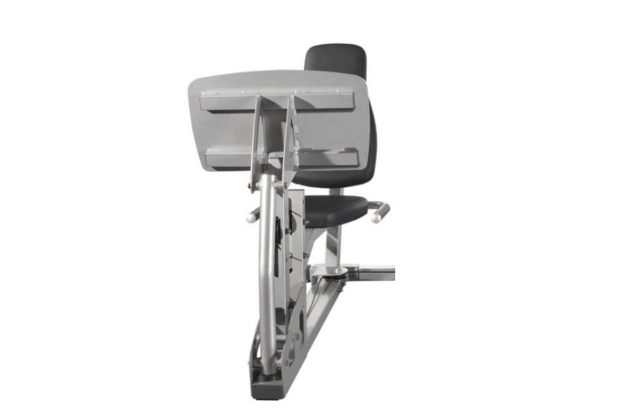 Life Fitness G2 home gym with gray frame, black padded seat and backrest, cable machine with weights on white background