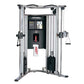 Life Fitness G7 home gym with dual cable machines, silver frame, black weight stack, and instruction display, front view on w