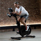 Man exercising on a stationary bike