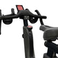 Close-up of a stationary bike with a digital display