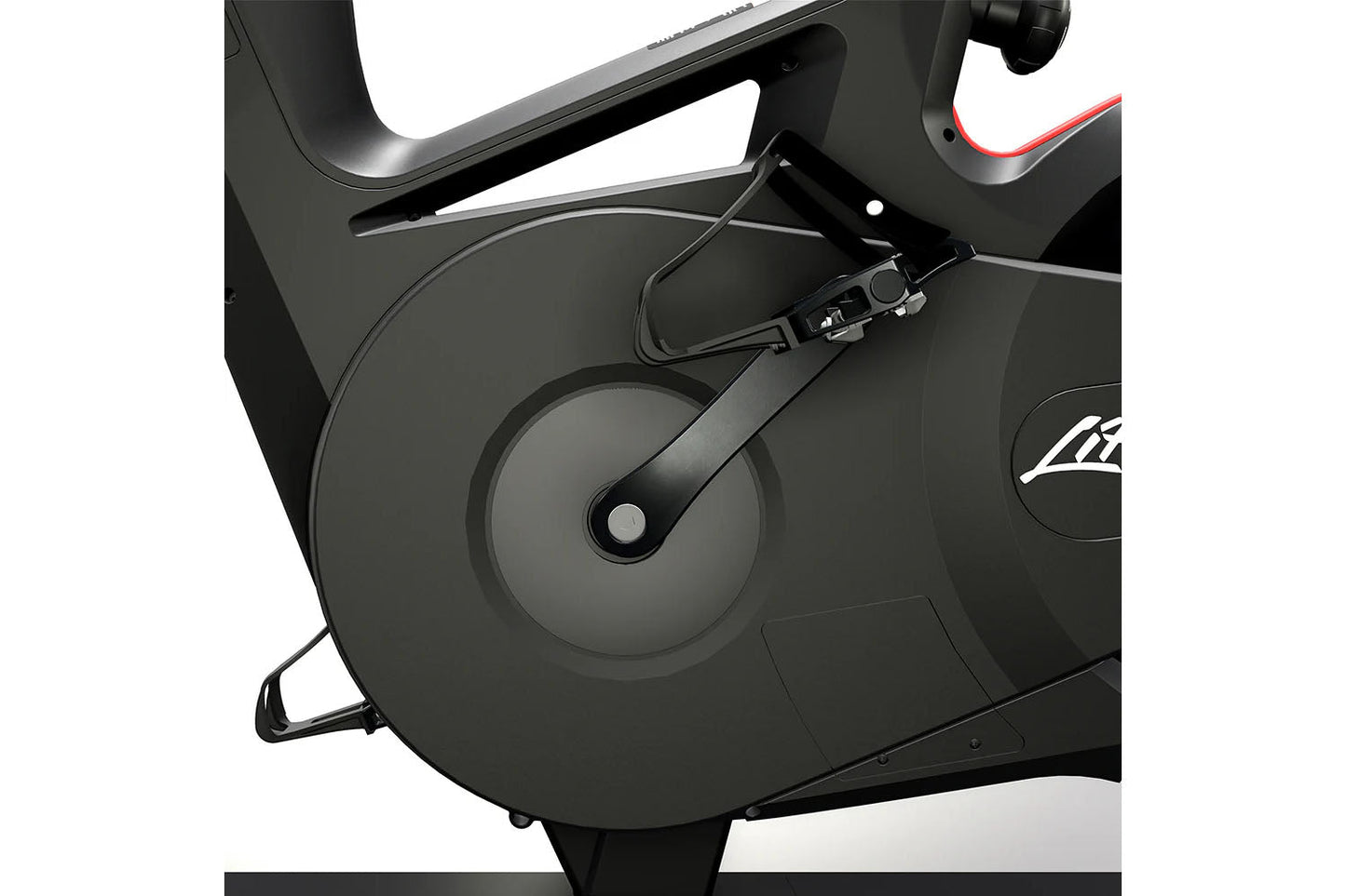 Black exercise bike with a visible brand logo