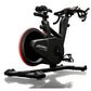 Black and red exercise bike with 'Life Fitness' branding