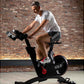 Man exercising on a stationary bike