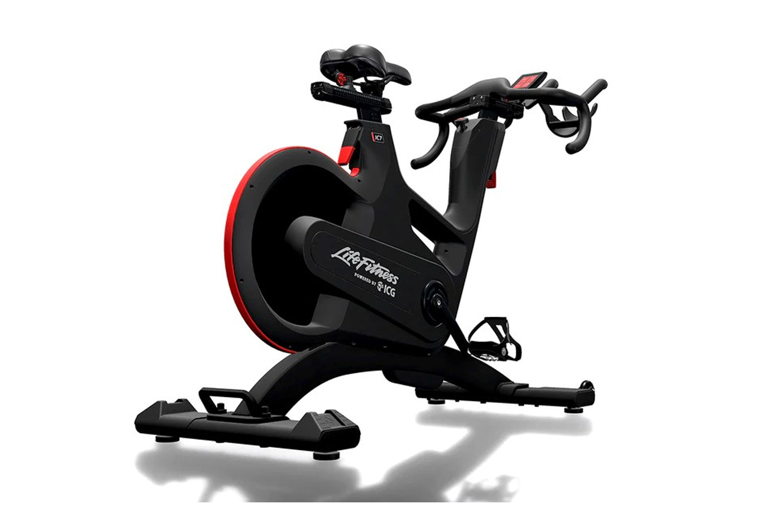 Black and red exercise bike