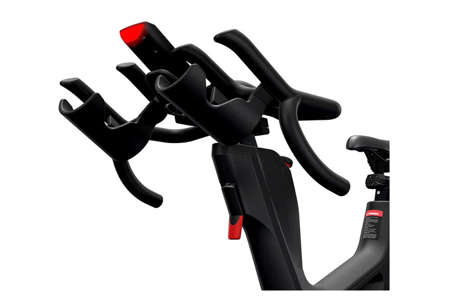 Black stationary bike with red accents
