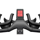 Black exercise bike with a digital display
