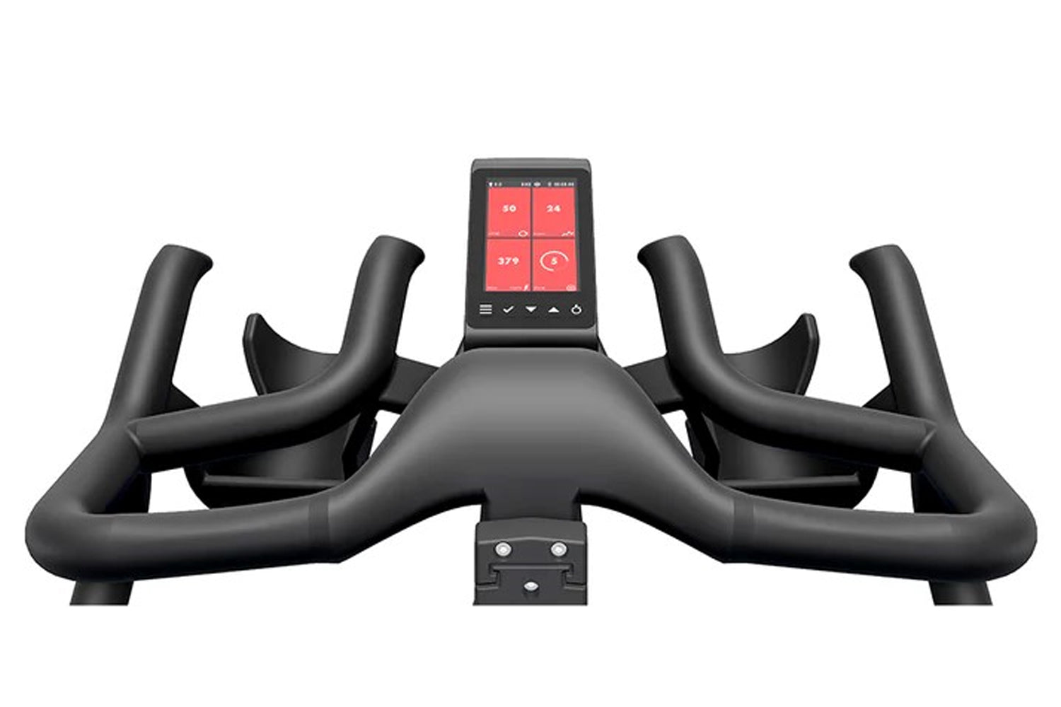 Black exercise bike with a digital display
