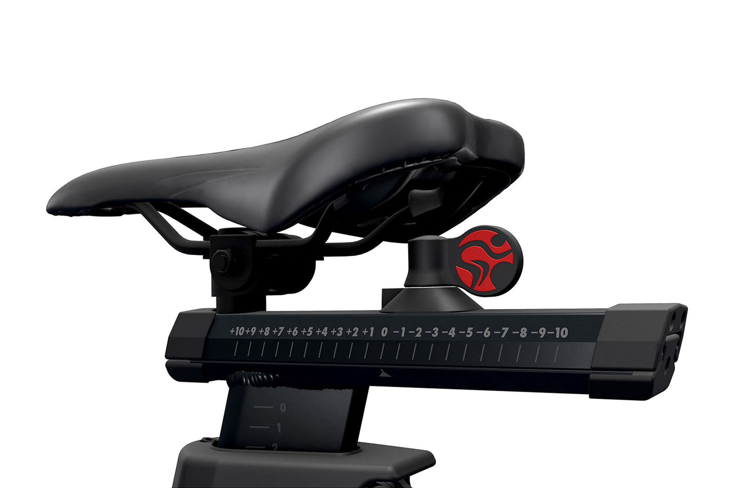 Black bike seat with adjustable mechanism