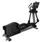 Life Fitness black and gray elliptical cross-trainer with digital console display on white background