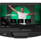 Life Fitness On Demand+ treadmill display screen showing fitness instructor in white shirt with green background and workout 
