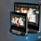 Life Fitness Integrity+ treadmill displays shown on 16-inch and 24-inch screens with fitness app interface and workout metric