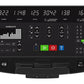 Life Fitness Integrity+ treadmill console with black display showing workout metrics, controls, and numerical keypad on white