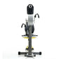 Life Fitness SCIFIT PRO1 upper body exerciser with black and gray frame, white seat, yellow accents, and dual handles, front 
