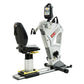 White and black SCIFIT PRO2 recumbent exercise bike with digital display screen and footrest, on white background