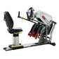 SCIFIT StepOne total body recumbent stepper with gray and red frame, black seat, red foot pedals, and digital display console