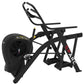 Black Life Fitness SPARC arc trainer elliptical with dual handles, foot pedals, and curved frame on white background