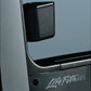 Black and dark gray exercise bike console with curved display screen and Life Fitness branding on lower panel