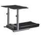 LifeSpan TR1000-Classic treadmill desk with black surface, gray metal frame and dual adjustable legs on white background