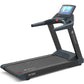 Black LifeSpan TR7000i commercial treadmill with digital display screen, handrails, and cushioned running deck on white backg