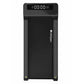 Black LifeSpan under-desk treadmill with digital display showing 00:00, compact rectangular design on white background