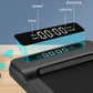 Smart under-desk treadmill with LED display showing time, speed, distance, and calories, featuring wireless remote control an