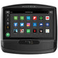 Matrix C50 Climbmill console displaying entertainment apps on touchscreen display, black frame with side navigation panel on 