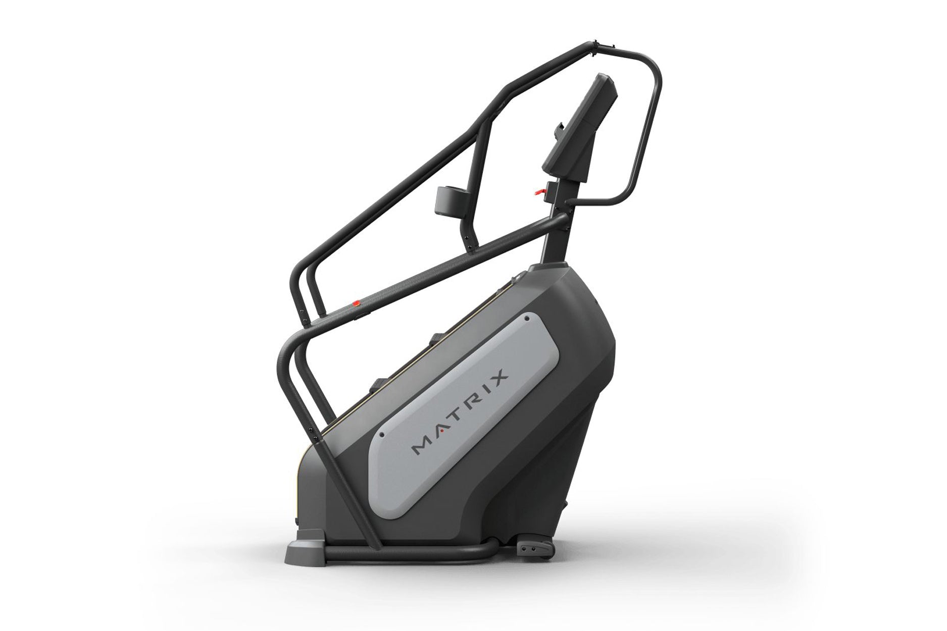 Matrix Endurance ClimbMill with black frame, gray console, and dual handles on white background