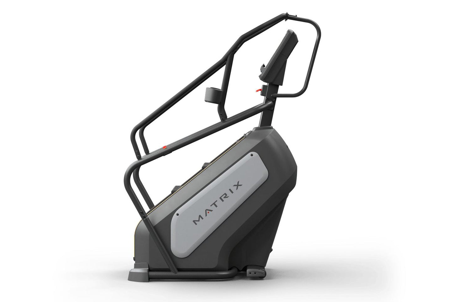 Matrix Endurance ClimbMill with black frame, gray accents, and adjustable handles on white background