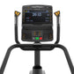Matrix Endurance Stepper with black frame, digital display showing time and calories, dual handles with yellow buttons, and c