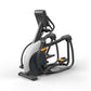 Matrix Performance Ascent Elliptical Trainer with black and white frame, digital display console, orange accents, and dual fo