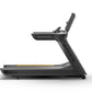 Black Matrix Performance treadmill with adjustable incline, digital display console, and gold accent stripe on running deck, 