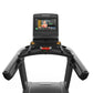 Matrix Performance Treadmill with black frame, gray accents, and integrated touchscreen display showing fitness interface on 