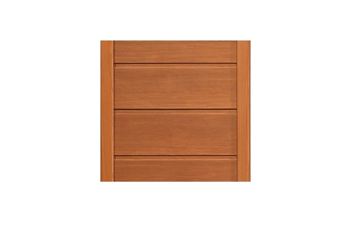 Cherry wood sauna wall panel with horizontal plank design on white background