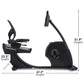 NordicTrack recumbent exercise bike in black with adjustable seat, digital display, and foot pedals on white background