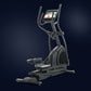 Black NordicTrack AirGlide 14i elliptical with integrated touchscreen display and dual handlebars on dark background