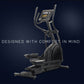 Black NordicTrack AirGlide 7i elliptical with digital console display on dark blue background