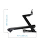 NordicTrack Commercial 1250 treadmill with black frame and angled running surface, shown with dimensions 59.5"H x 77.3"L on w